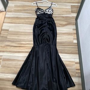 WINDSOR bought black and animal print formal wear/ gown/ cocktail dress